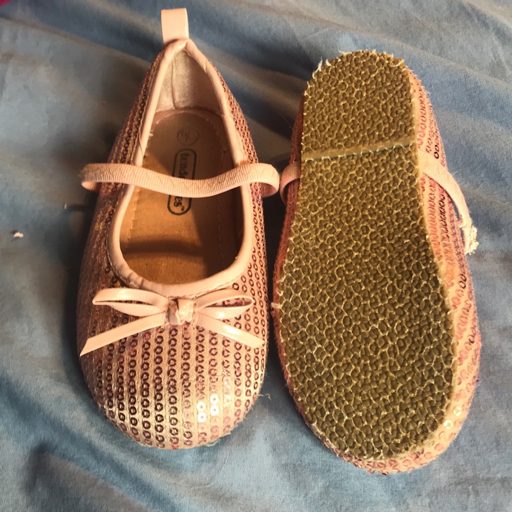 Little girls pink sequin shoes
